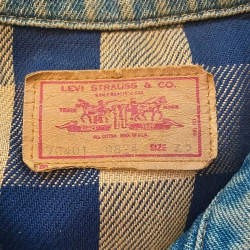 Levi's Vintage 80's Flannel-Lined Denim Trucker Jacket (70401 0824) - Size M/L image 9