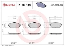 Brembo Bremsbelagsatz Vorne Trw-System für Mercedes W205 Limo C205 ab 13->