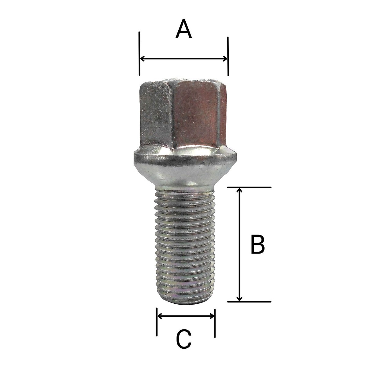 20 Wheel Bolts Wheel Bolts Black Ball Seat M14 x 1.5 27 mm Skoda VW