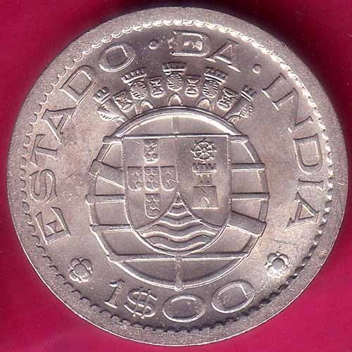 PORTUGUESE INDIA GOA 1 ESCUDO 1959 RARE COIN#MT6 - Bild 2 von 2