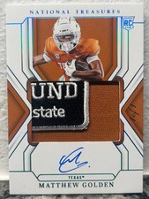 2025 National Treasures Matthew Golden TRUE PLATINUM ROOKIE PATCH AUTO 1/1 RPA