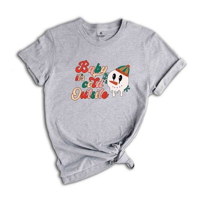 Baby It's Cold Outside Shirt, Cute Snowman Shirt, Christmas Party Shirt, Winter 