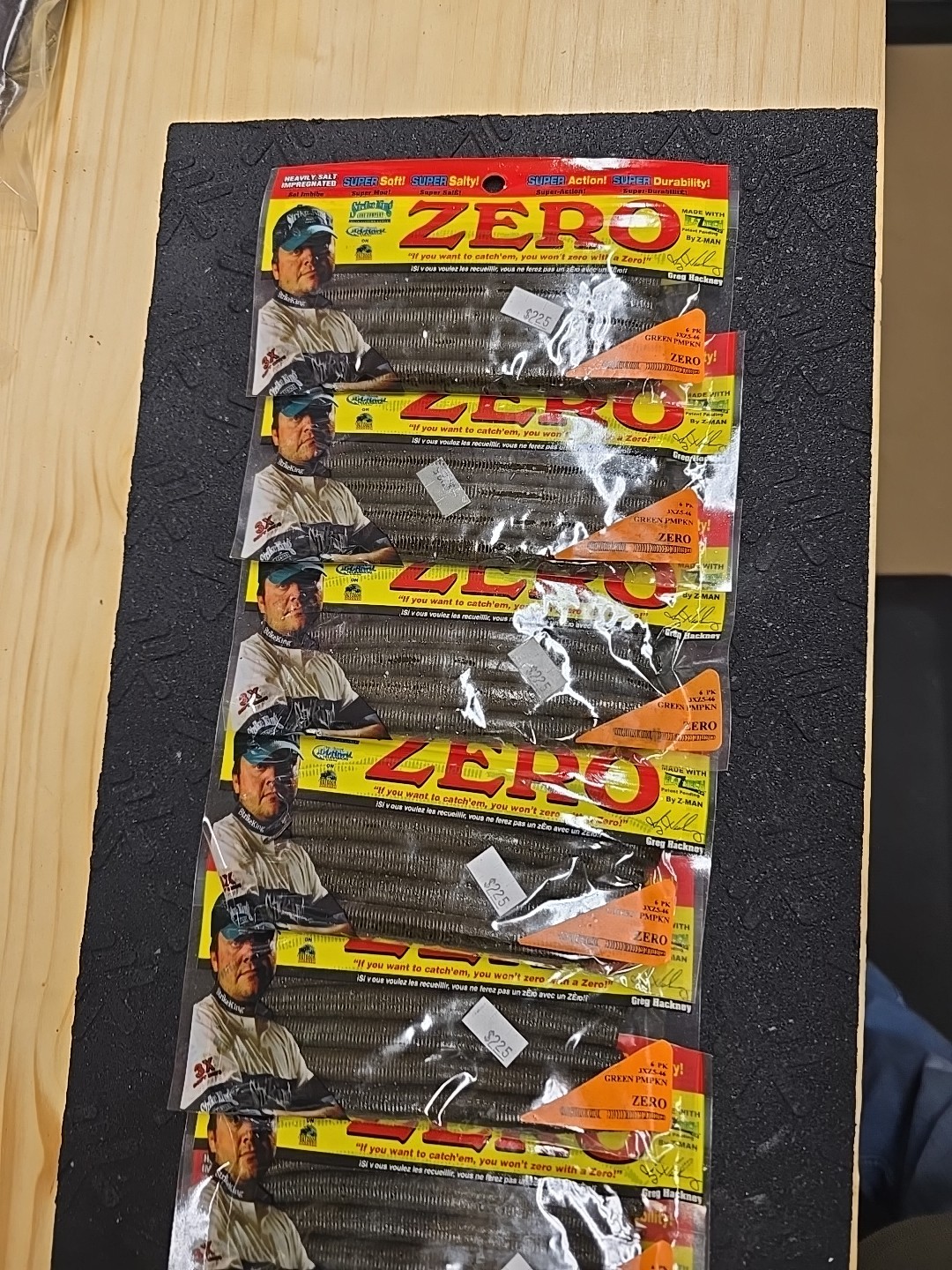 Strike King Zero Worm 5" Green Pumpkin FishingLures ( Lot of 8 ) - Image 3