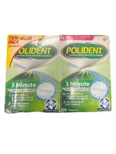 Polident Antibacterial Denture Cleanser 4 In 1. 3 Minute Twin Pack 2x120 Tablets