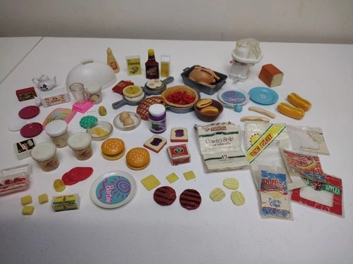 Vintage 1990s Barbie Fun Fixin’ Miniature Food Huge Lot Mixed Sets READ TLC
