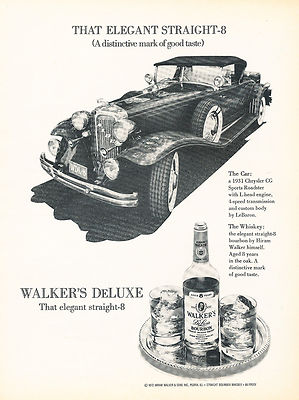 1973 1931 Chrysler Walkers Bourbon - Vintage Advertisement Car Print Ad J376