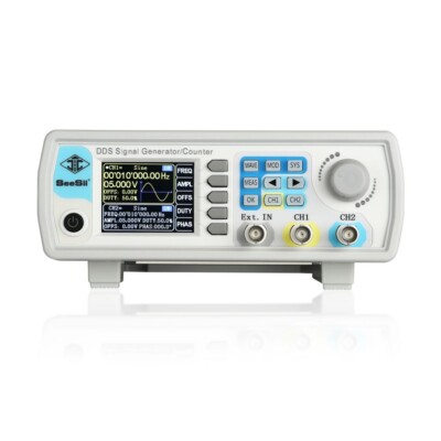 2-Channel Function Arbitrary Waveform 60MHz Signal Generator Frequency Counter