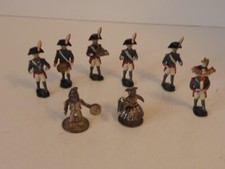 8 Zinnfiguren Parade  Preu&szlig;en Trommler farbig bemalt beidseitig 5 cm