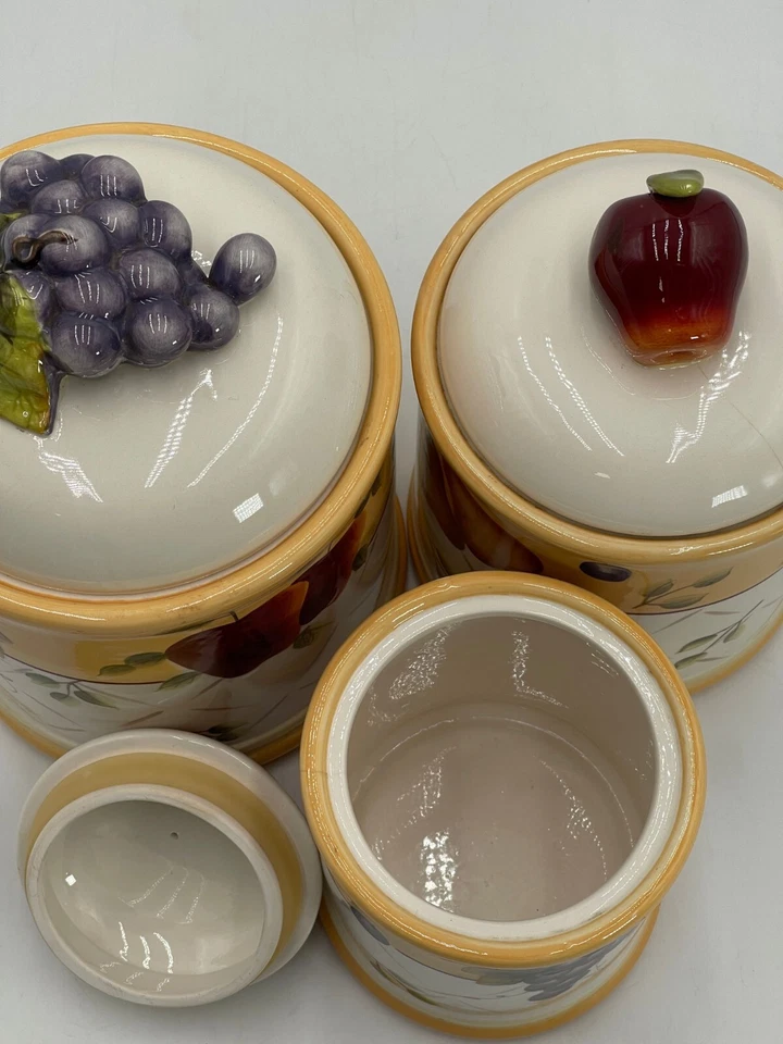 Set of 3 Canister & Lid Sonoma Villa - Rubber Seal Home Decor Storage Jar Cookie - Image 4 of 4