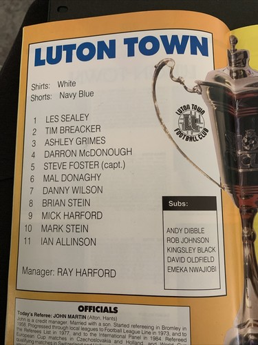 1988 Luton V Reading Simod Cup Final Programme At Wembley - Picture 3 of 4