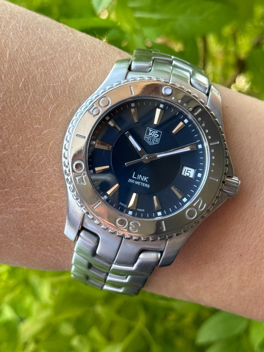 Tag Heuer Link Watch WJ1112-0 Quartz Blue Dial Mens 39mm