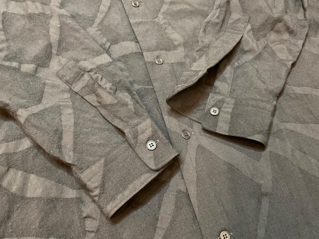 Ys for men MY-B02-115 Shadow Pattern Wool Long Length Shirt | eBay