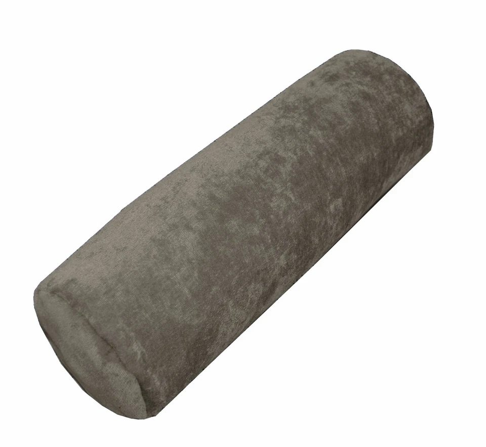 ma18g Ash Grey Sofa Chenille Velvet Bolster CASE Tube Neck Roll Cushion COVER - image 3 of 4