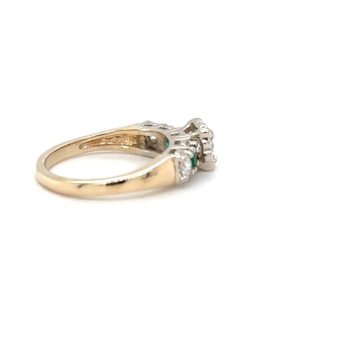 Natürlicher Diamant & Smaragd Ring 14K massiv Gold 0,64tcw Verlobungsring Mai grün - Bild 13 von 16