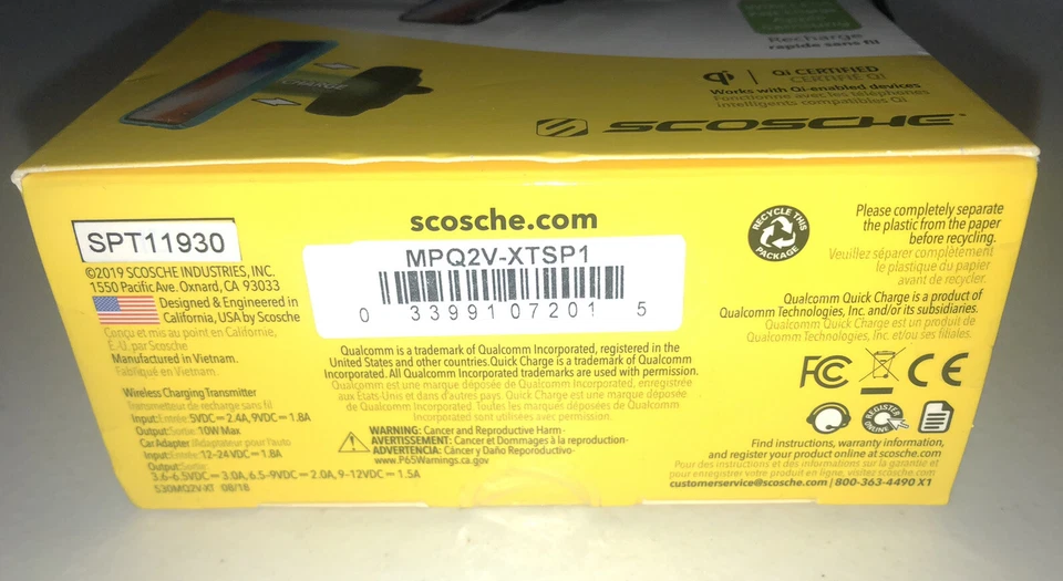 Montaje de ventilación de carga Scosche MagicMount Pro Qi negro carga rápida Foto 3 de 4