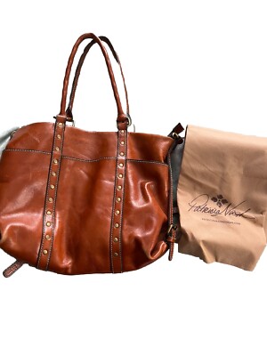 Patricia Nash Carducci Tote & Dust Bag Tan Heritage Leather