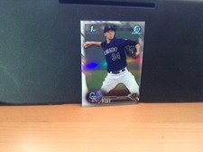 2016 Bowman Chrome Draft Riley Pint Refractor Card Rockies SP Rockies