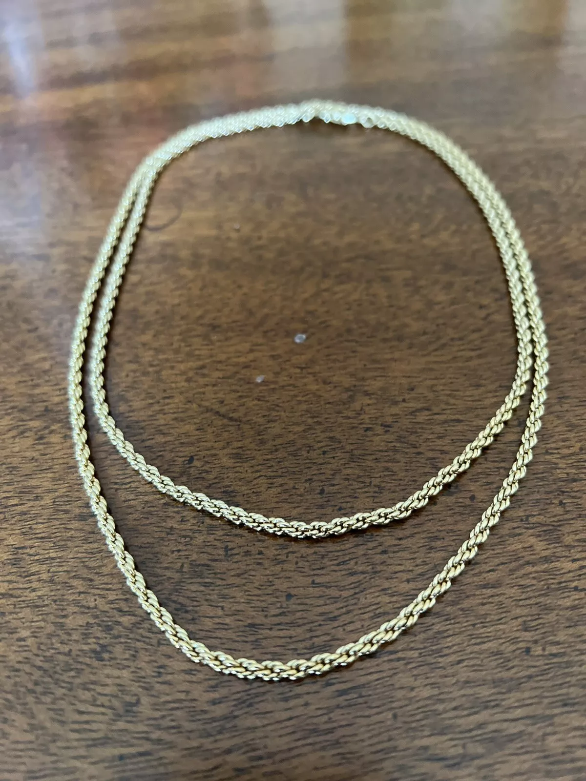 Collier corde rempli d'or Grossé (Christian Dior) 36 pouces
