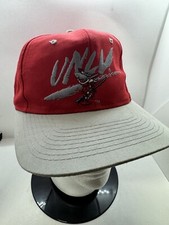 Vintage 90s Signatures Script UNLV Runnin  Rebels Red Snapback Hat Cap Fast Ship