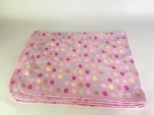 Circo Pink Green Blue Yellow Polka Dot Fleece Baby Girl Blanket Security Lovey