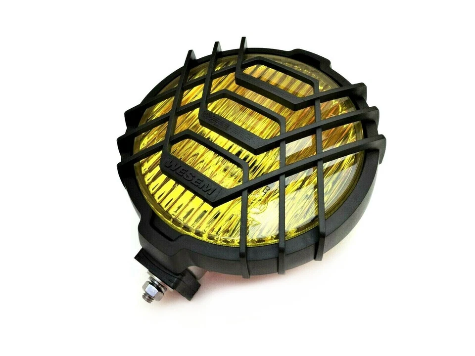 2x Gelb Nebelscheinwerfer Rund H3 Halogen 12/24V Zusatzscheinwerfer Schutzgitter - Bild 2 von 4