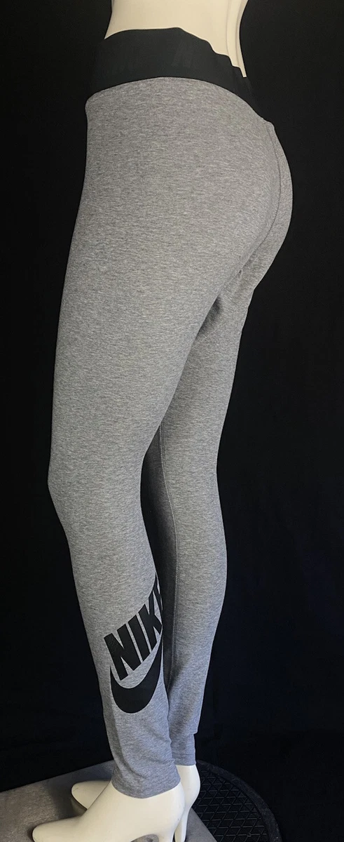 NIKE Elastic Waist Leg Logo Gray Athletic Workout Jogger Pants, Women's  Large