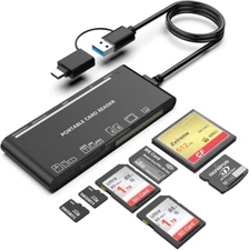 USB C USB3.0 Multi Card Reader for SD, CF, Micro SD, XD, MS Cards - 7 in 1 Adapt