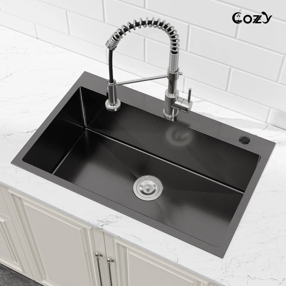 Cozy n Bath 30x19 inch overmount kitchen sink with accessors and drain - Image 4 of 4