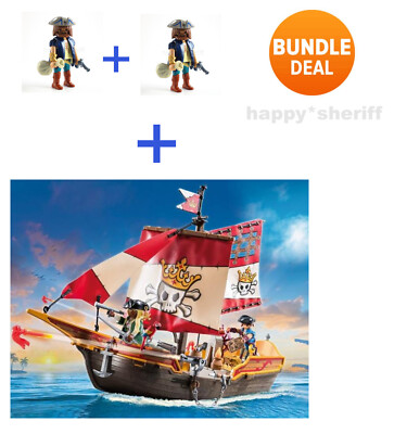 PLAYMOBIL Pirati Nave Pirata 71418 - Set Di Gioco Con 101 Pezzi, 2 Personaggi, Cannoni Mobili, Galleggiante, Per Bambini Da 4 Anni