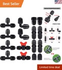 Durable Black Plastic 16-Piece Irrigation Fittings Kit - Leak-Free Gardening