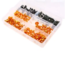 177Pcs Motorcycle Fairing Bolt Kit Bodywork Screw Set Gold For Motocross Scooter