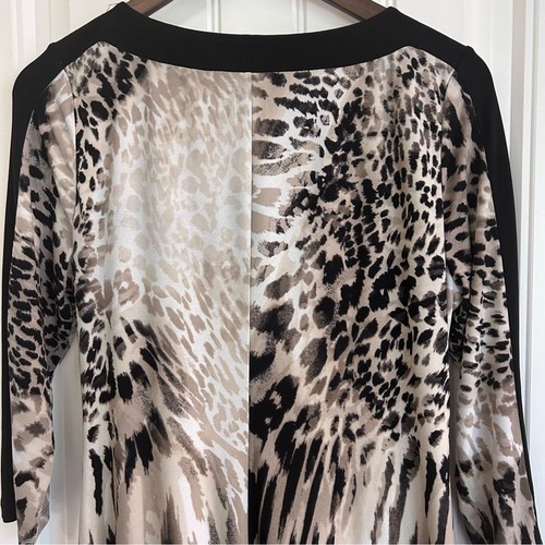 Chicos animal print side ruched dress women M - Picture 9 of 12
