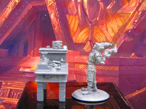 Personaggio modello miniatura scrivania alchimista pazza scienziata e officina - Foto 3 di 5