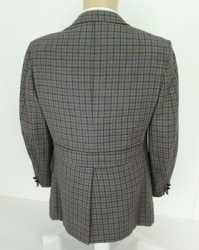 38 R Hughes Hatcher Vintage 70s Gris Plaid Laine Hommes 2 Boutons Veste Sport - Picture 5 of 9