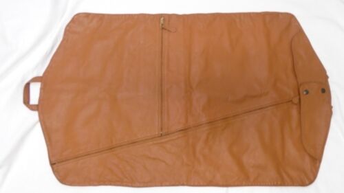 Leather Garment Bag Brown Tan Hanging Vintage EXCELLENT Top Quality - Picture 4 of 11
