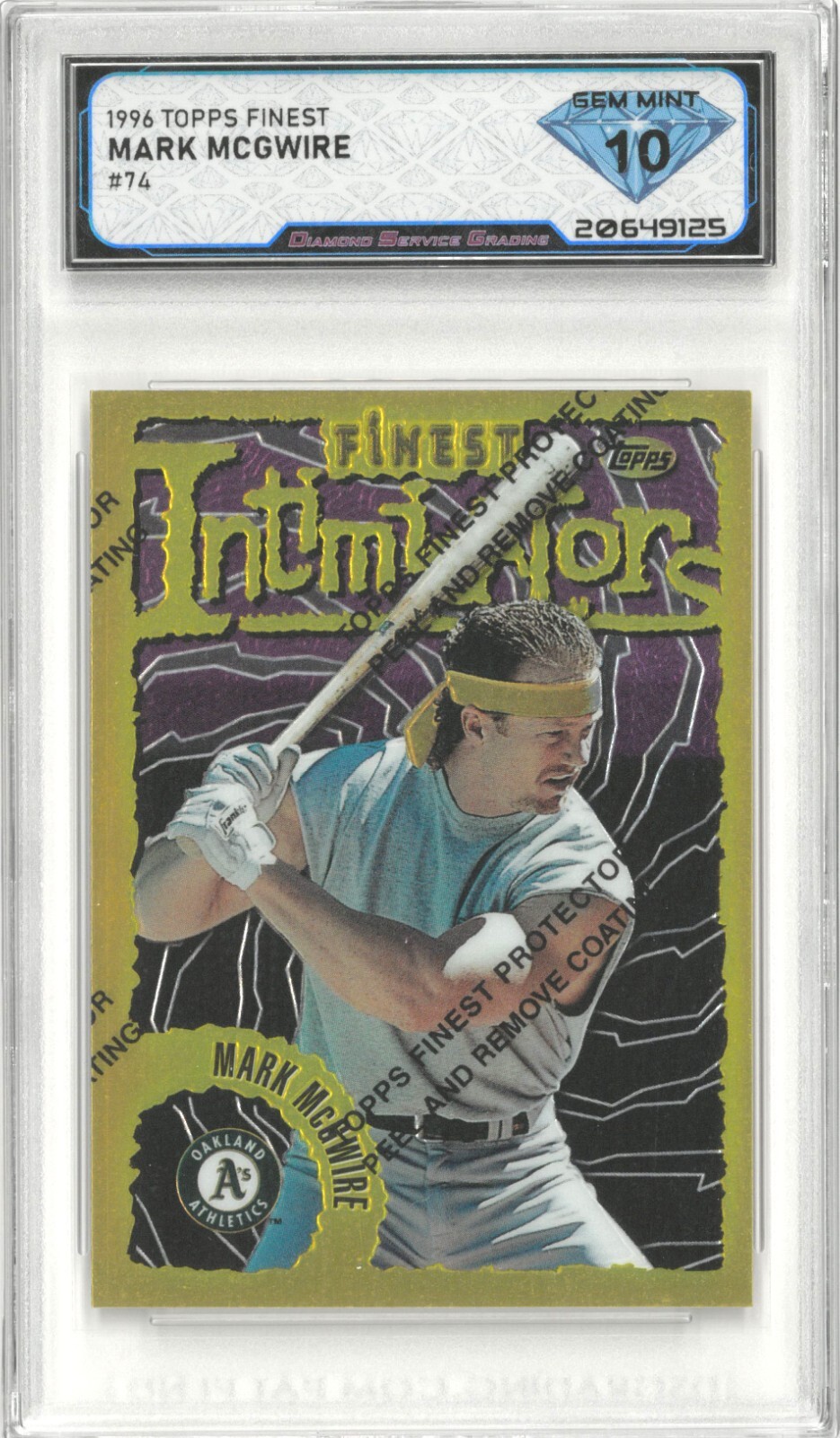 1996 Topps Finest MARK MCGWIRE #74 with Coating 💎 DSG 10 Gem Mint