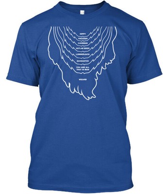 Beard Growth Graph 7 Days Listing Happy Trucker Caveman T-Shirt USA Made S-5XL