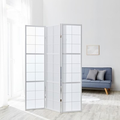 Raumteiler Spanische Trenn Wand Weiß Holz Paravent Sichtschutz Shoji Homestyle4u