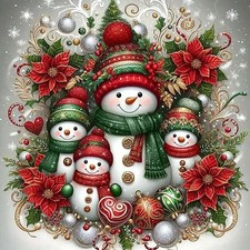 Diamond Art Kits for Adults, 5D Christmas Snowman Diamond Painting Kits for A...