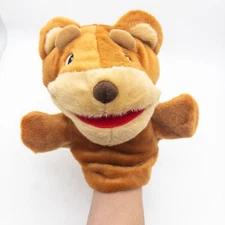 Lakeshore Big Mouth Puppet Plush Brown Bear 8” EUC