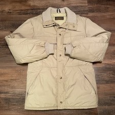 VTG Eddie Bauer Goose Down Expedition Parka Jacket Tan 80s Made In USA Men s M/L