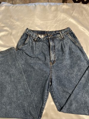BB Women s Mom Jeans Size 29 Blue Acid Wash Pleated High-Rise 5-Pocket Denim