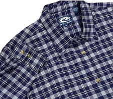 ROPER Button Up Shirt Mens XL Blue Plaid Long Sleeve Logo