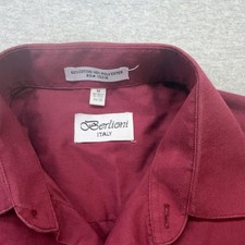 Berlioni Italy Men's Red Cotton Blend Dress Shirt M 15-15.5 34/35
