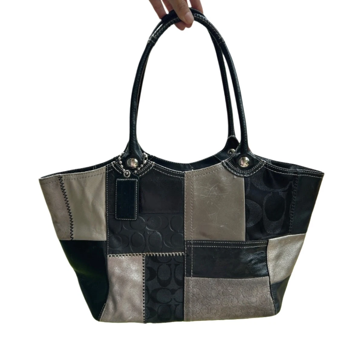 バッグ COACH RARE signature BLACK suede bag Coach Black Suede Exterior Bags & Handbags for Women | eBay