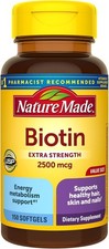 Nature Made Extra Strength Biotin 2500 mcg, Dietary Supplement For Healthy Hair,
