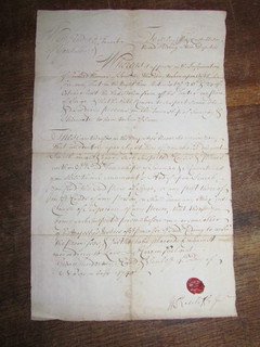 1740 SEARCH WARRANT for a stolen role of SERGE LINEN in SOWERBY BRIDGE YORKSHIRE