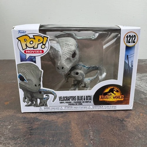 Funko Pop Movies JURASSIC WORLD VELOCIRAPTORS (BLUE& BETA) 1212 w/ Imperfect Box