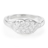 Cavill Silberring Damen Oval WeißEr Topas 0,50Ct 925 Sterling Schmuck