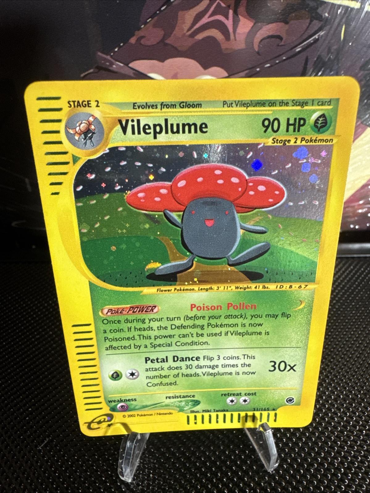 Vileplume 31/165 Holo Rare Pokémon TCG Expedition Base swirl e-reader NM